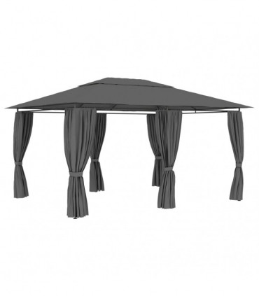 vidaXL Garden Marquee with Curtains 4x3 m Anthracite