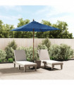 vidaXL Garden Parasol with Wooden Pole Azure Blue 198x198x231 cm