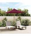 vidaXL Garden Parasol with Wooden Pole Bordeaux Red 198x198x231 cm