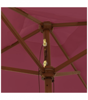 vidaXL Garden Parasol with Wooden Pole Bordeaux Red 198x198x231 cm