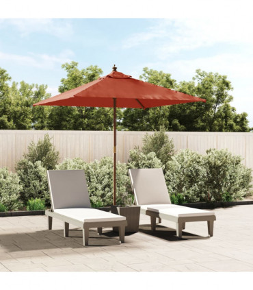 vidaXL Garden Parasol with Wooden Pole Terracotta 198x198x231 cm