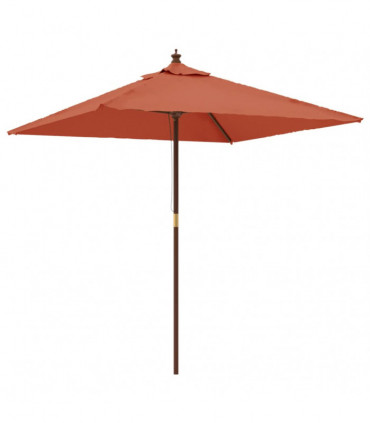 vidaXL Garden Parasol with Wooden Pole Terracotta 198x198x231 cm