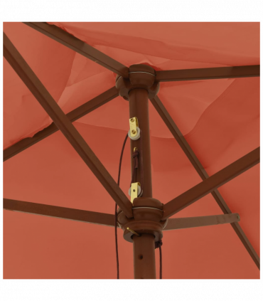 vidaXL Garden Parasol with Wooden Pole Terracotta 198x198x231 cm