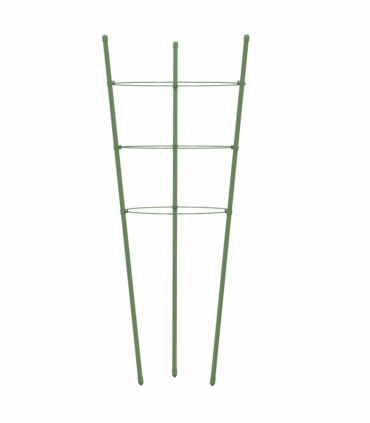 vidaXL Garden Plant Supports with 3 Rings 5 pcs Green 60 cm Steel