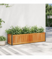 vidaXL Garden Planter 110x30x27.5 cm Solid Wood Acacia and Steel