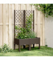 vidaXL Garden Planter with Trellis Brown 80x40x142 cm PP