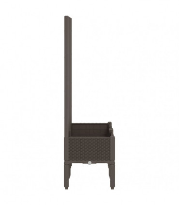 vidaXL Garden Planter with Trellis Brown 80x40x142 cm PP