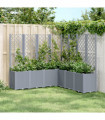 vidaXL Garden Planter with Trellis Grey 160x160x140 cm PP
