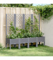 vidaXL Garden Planter with Trellis Grey 160x40x142 cm PP