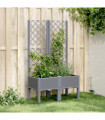 vidaXL Garden Planter with Trellis Grey 80x40x142 cm PP