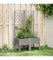 vidaXL Garden Planter with Trellis Light Grey 80x40x142 cm PP