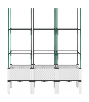 vidaXL Garden Planter with Trellis White 120x40x142.5 cm PP