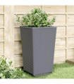 vidaXL Garden Planters 2 pcs Grey 32.5x32.5x57 cm PP