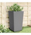 vidaXL Garden Planters 2 pcs Light Grey 32.5x32.5x57 cm PP