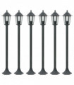 vidaXL Garden Post Lights 6 pcs E27 110 cm Aluminium Dark Green