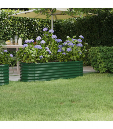 vidaXL Garden Raised Bed Powder-coated Steel 152x40x36 cm Green