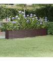 vidaXL Garden Raised Bed Powder-coated Steel 224x40x36 cm Brown