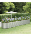 vidaXL Garden Raised Bed Silver 554x100x68 cm Powder-coated Steel