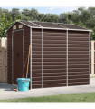 vidaXL Garden Shed Brown 191x215x198 cm Galvanised Steel