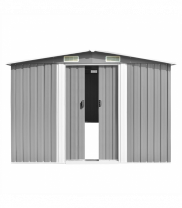 vidaXL Garden Shed Grey 257x990x181 cm Galvanised steel