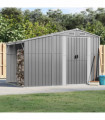 vidaXL Garden Shed Grey 277x192.5x179 cm Galvanised Steel