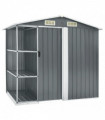 vidaXL Garden Shed with Rack Grey 205x130x183 cm Iron
