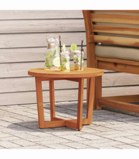 vidaXL Garden Side Table Round Ø55x40 cm Solid Wood Acacia
