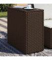 vidaXL Garden Side Table with Glass Top Brown 58x27.5x55 cm Poly Rattan