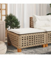 vidaXL Garden Stool with Cushion Beige 63.5x56x32 cm Poly Rattan