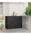 vidaXL Garden Storage Cabinet Black 100x55.5x80 cm Poly Rattan