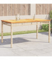 vidaXL Garden Table Beige 140x80x75 cm Poly Rattan Acacia Wood