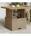 vidaXL Garden Table Beige 80x80x71 cm Poly Rattan and Acacia Wood