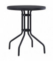 vidaXL Garden Table Black 80 cm Steel and Glass