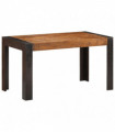 vidaXL Dining Table 140x70x76 cm Solid Rough Mango Wood
