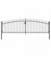 vidaXL Double Door Fence Gate with Spear Top 400x175 cm