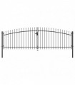 vidaXL Double Door Fence Gate with Spear Top 400x200 cm