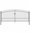 vidaXL Double Door Fence Gate with Spear Top 400x225 cm