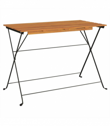 vidaXL Folding Bistro Table 100x54x71 cm Solid Wood Acacia and Steel