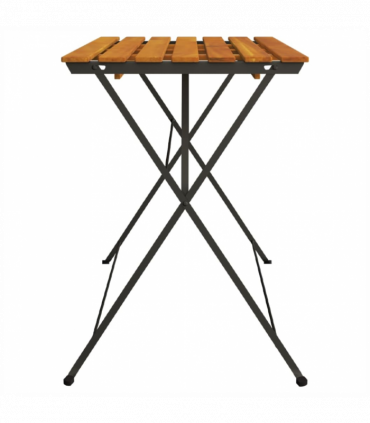 vidaXL Folding Bistro Table 100x54x71 cm Solid Wood Acacia and Steel