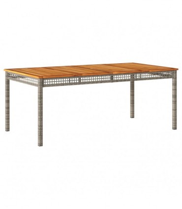 vidaXL Garden Table Grey 180x90x75 cm Poly Rattan Acacia Wood