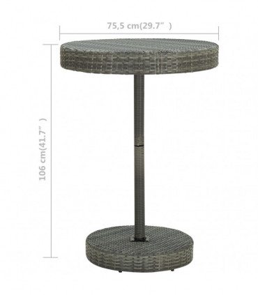 vidaXL Garden Table Grey 75.5x106 cm Poly Rattan