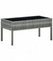 vidaXL Garden Table Grey 75x40x37 cm Poly Rattan