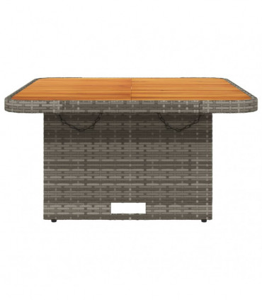 vidaXL Garden Table Grey 80x80x71 cm Poly Rattan and Acacia Wood