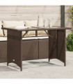 vidaXL Garden Table with Glass Top Brown 110x68x70 cm Poly Rattan
