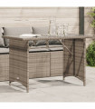 vidaXL Garden Table with Glass Top Grey 110x68x70 cm Poly Rattan