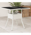 vidaXL Garden Table with Glass Top White 80x80x75 cm Poly Rattan