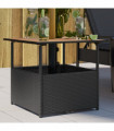 vidaXL Garden Table with Parasol Hole Black 55x55x46.5 cm Poly Rattan