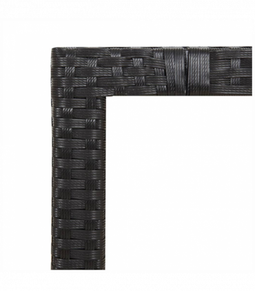 vidaXL Garden Table with Wooden Top Black Poly Rattan&Solid Wood Acacia