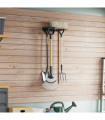 vidaXL Garden Tool Storage Rack Wall Mounted Black Steel