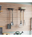 vidaXL Garden Tool Storage Racks Wall Mounted 2 pcs Black Steel